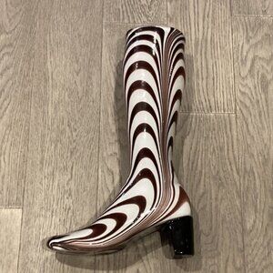 Murano Style Encased Glass Tall Boot